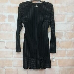 NWT Teeze Me Size M Elegant Black Striped Dress